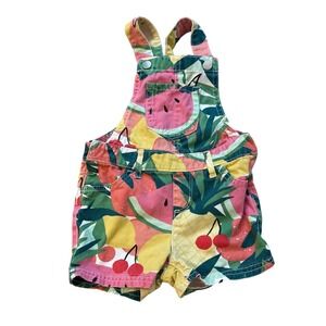 The Children's Place Shortalls Kids Multi Color Fruit Print Summer‎ SIZE 2T
